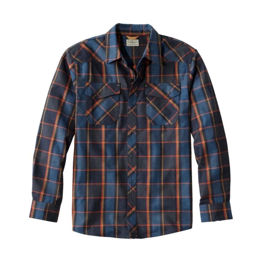 L.L.Bean Men's Katahdin Performance Flannel Plaid Button Up Shirt Small Reg